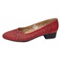 Pantofi dama rosii din piele naturala cu perforatii si toc mic Rosalia CLP03R